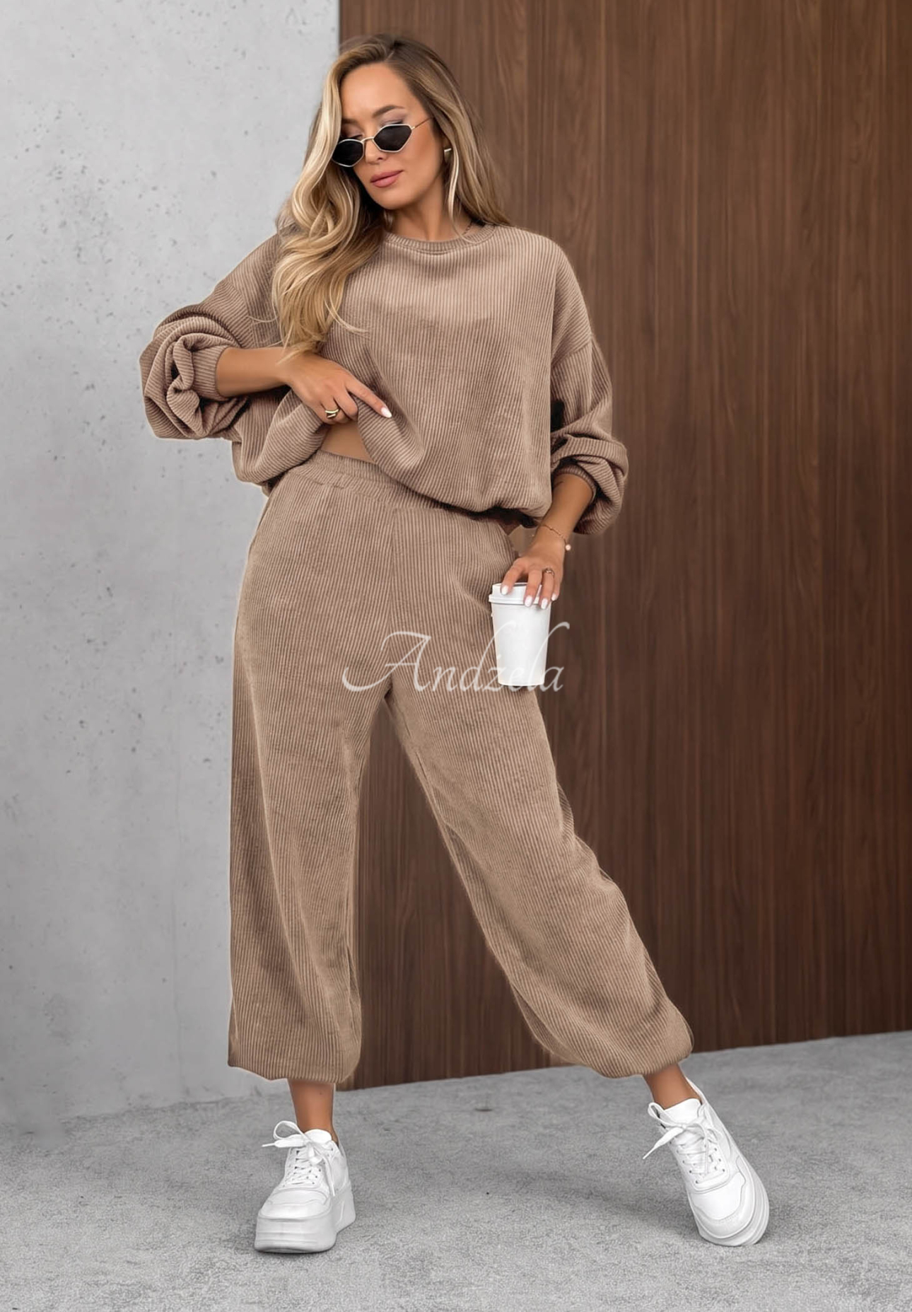 Trainingsanzug-Set aus Cord und Baumwolle Sunday Dream Beige