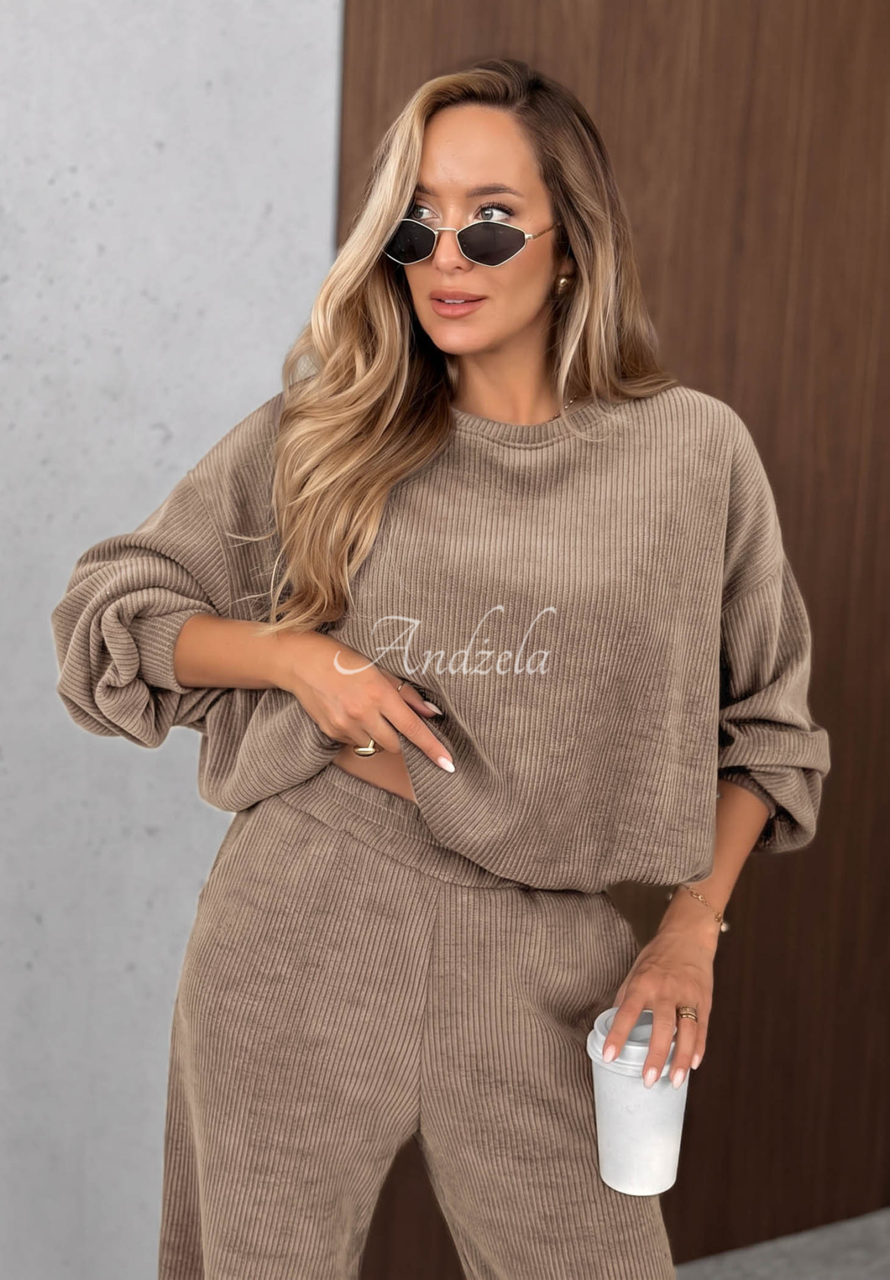Trainingsanzug-Set aus Cord und Baumwolle Sunday Dream Beige
