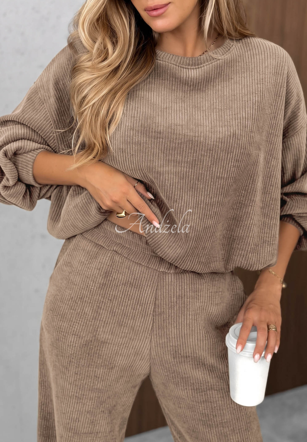 Trainingsanzug-Set aus Cord und Baumwolle Sunday Dream Beige