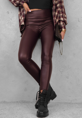 Lederleggings Be Like Me Burgunderrot