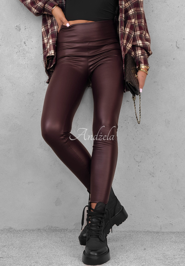Lederleggings Be Like Me Burgunderrot