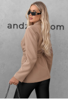 Klassisch Blazer z paskiem Bella Chic Schwarz