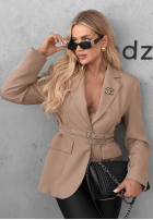 Klassisch Blazer z paskiem Bella Chic Schwarz