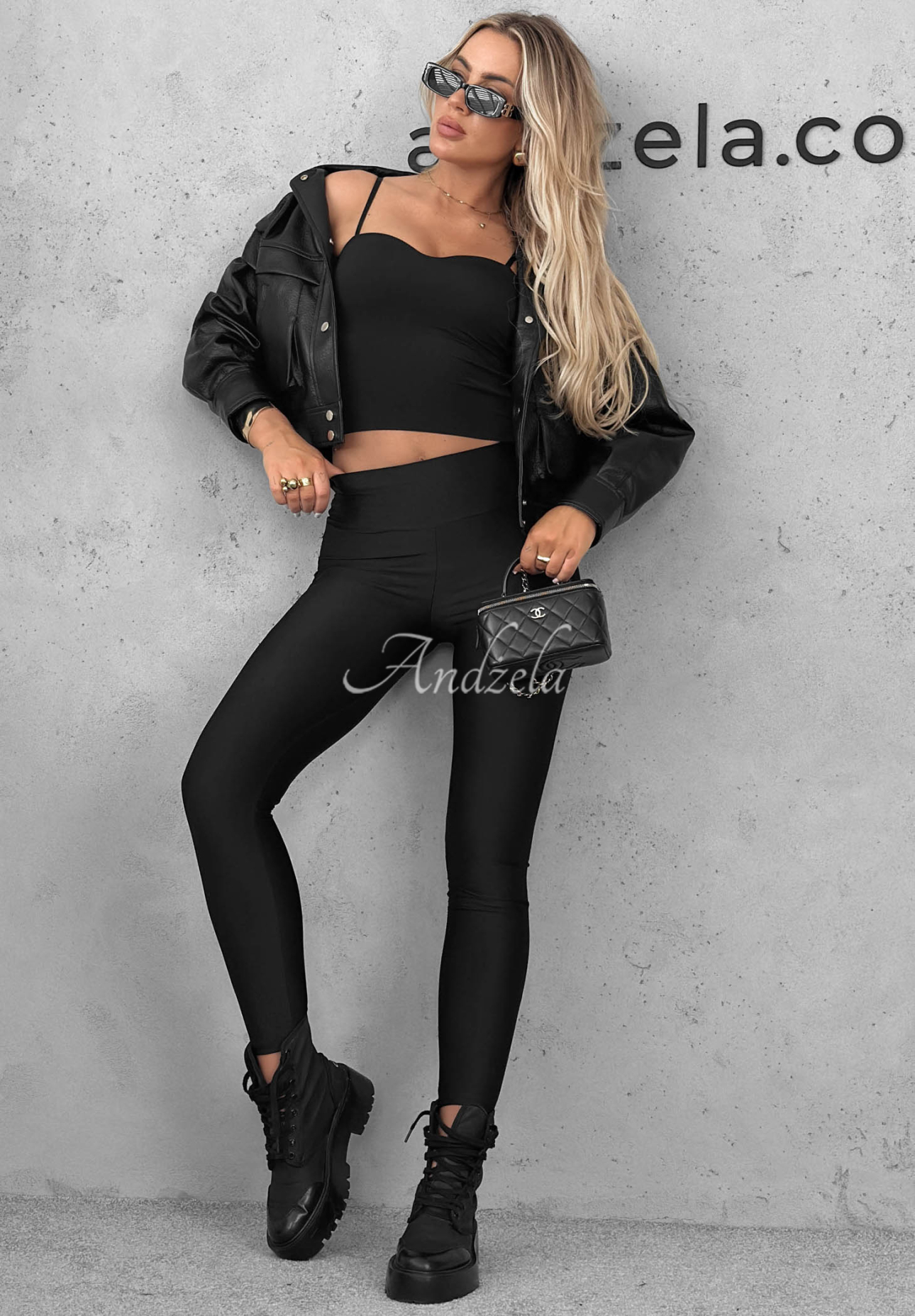 Eng-anliegende Leggings Toffee Glow Schwarz
