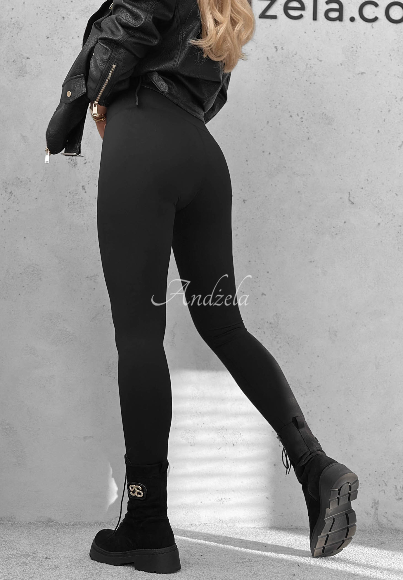 Lasergeschnittene Leggings Rainy Streets Schwarz