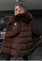 Długa pikowana Jacke z futerkiem Winter Sunday Schwarz