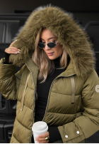 Długa pikowana Jacke z futerkiem Winter Sunday Schwarz