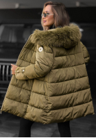 Długa pikowana Jacke z futerkiem Winter Sunday Schwarz
