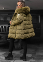 Długa pikowana Jacke z futerkiem Winter Sunday Schwarz