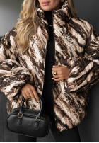 Pikowana Jacke bomberka w panterkę Wild Freeze Camel