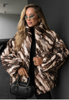 Pikowana Jacke bomberka w panterkę Wild Freeze Camel