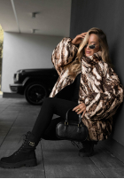 Pikowana Jacke bomberka w panterkę Wild Freeze Camel