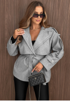 Dwurzędowy Mantel z kołnierzem i paskiem Sunday Coat Grau