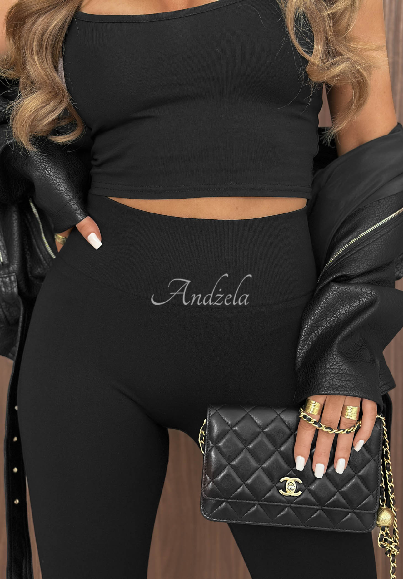 Figurbetonte Leggings mit breitem Bund Daily Ritual Schwarz