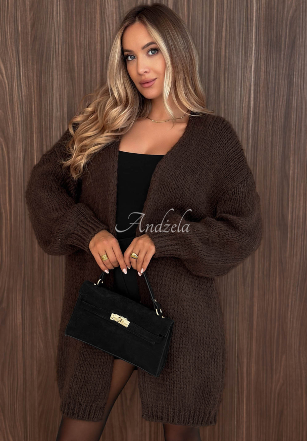 Lange Strickjacke Bueno Schokoladenbraun