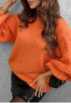 Pullover z ozdobnie plecionymi rękawami Comfort First Grün