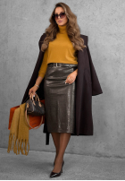 Dopasowany Pullover z golfem Early Evening Rot