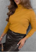 Dopasowany Pullover z golfem Early Evening Rot