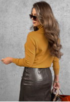 Dopasowany Pullover z golfem Early Evening Rot