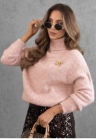 Miękki Pullover z golfem Warm Cloud baby blue