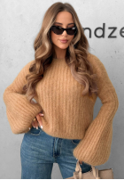 Moherowy Pullover z szerokimi rękawami Cloudly Camel
