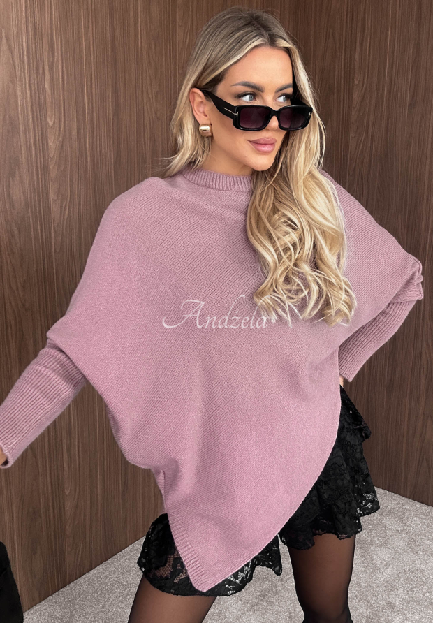 Asymmetrischer Wollpullover Unknown Number Altrosa