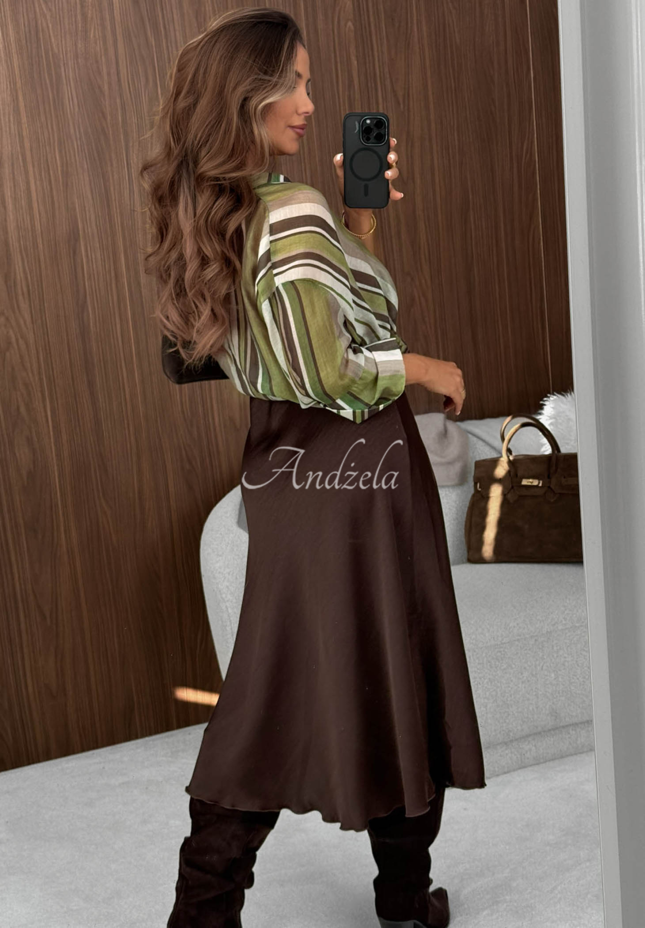 Gestreiftes Hemd aus Lyocell Dream State Khaki