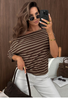 Bluse w paski Soft Nostalgia Schokoladenbraun