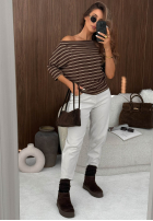 Bluse w paski Soft Nostalgia Schokoladenbraun