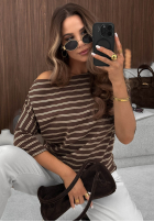 Bluse w paski Soft Nostalgia Schokoladenbraun