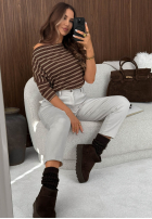 Bluse w paski Soft Nostalgia Schokoladenbraun