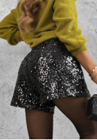 Krótkie cekinowe spodenki Sparkle Desire Schwarz