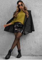 Cekinowa Kurzer Rock mini Shimmer Darling Silber
