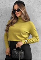 Dopasowany Pullover z golfem Early Evening Rot