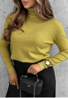 Dopasowany Pullover z golfem Early Evening Rot