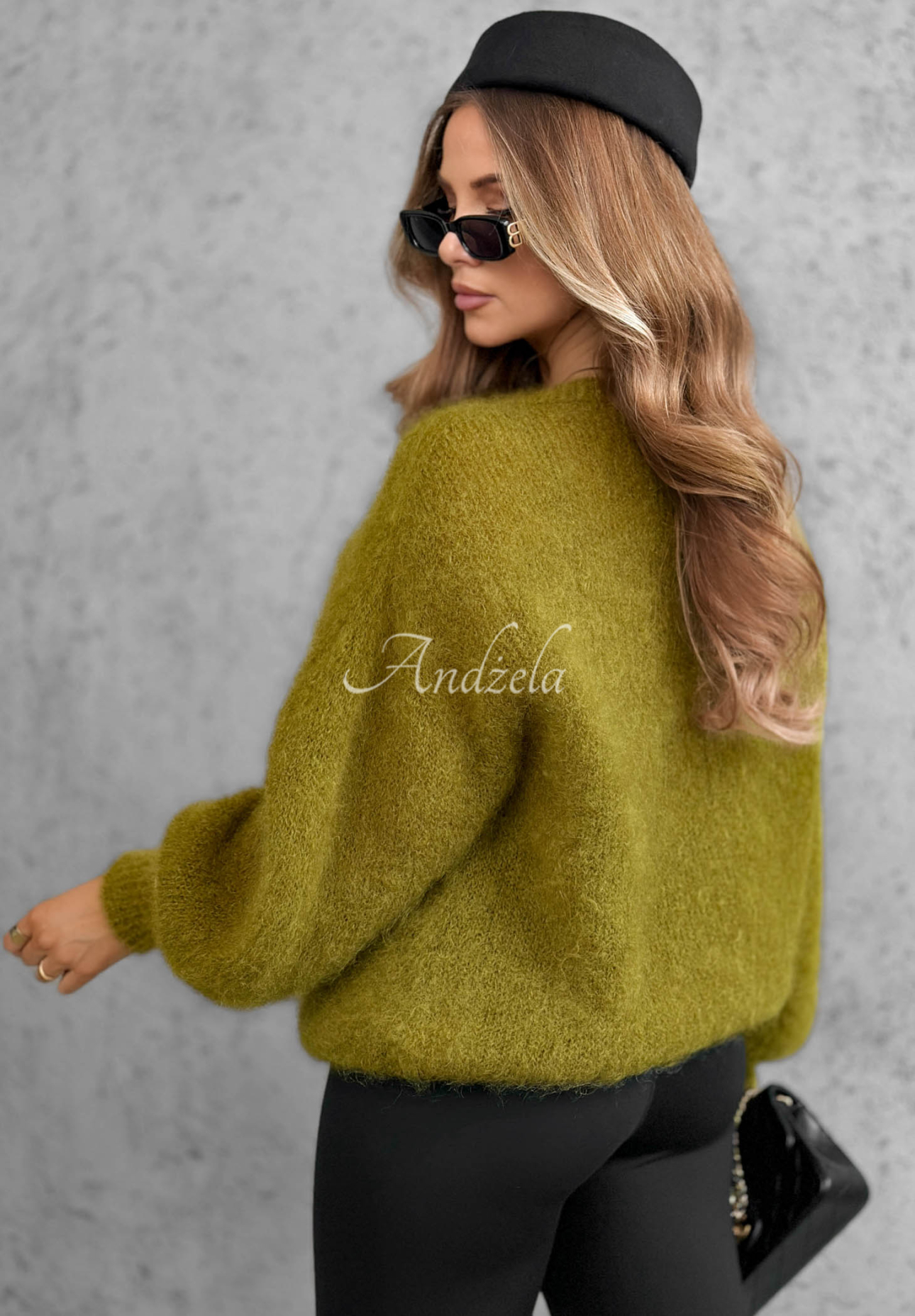 Weicher Mohairpullover Gentle Days Olivgrün