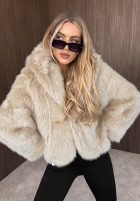 Jacke futerko z kapturem Fluffy Girl Schokoladenbraun