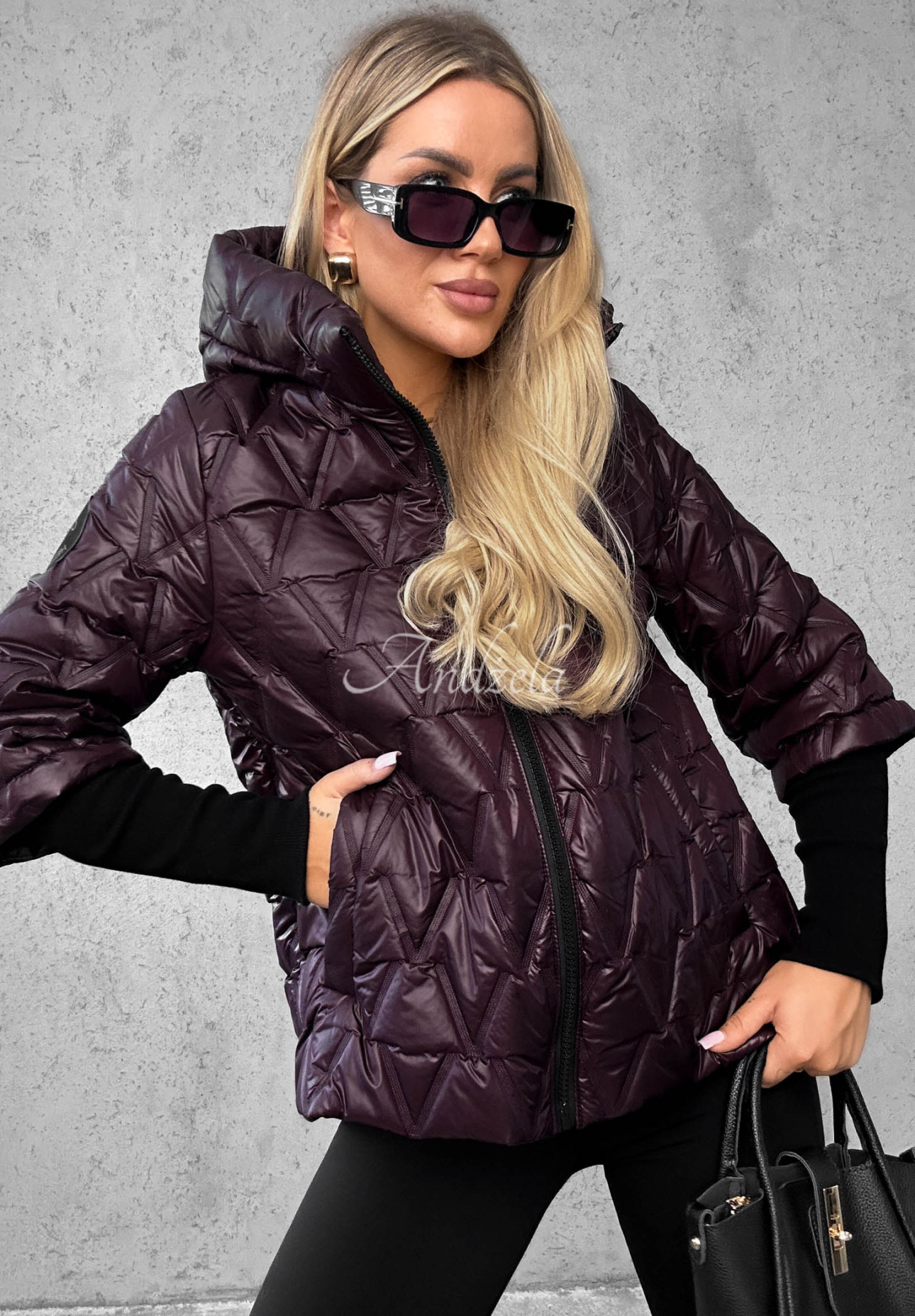 Kurze Steppjacke Quiet Afternoon Beerenfarben