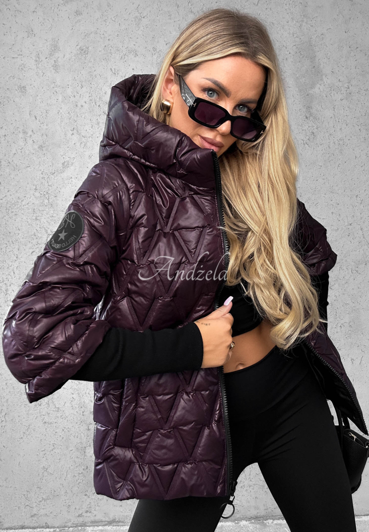 Kurze Steppjacke Quiet Afternoon Beerenfarben