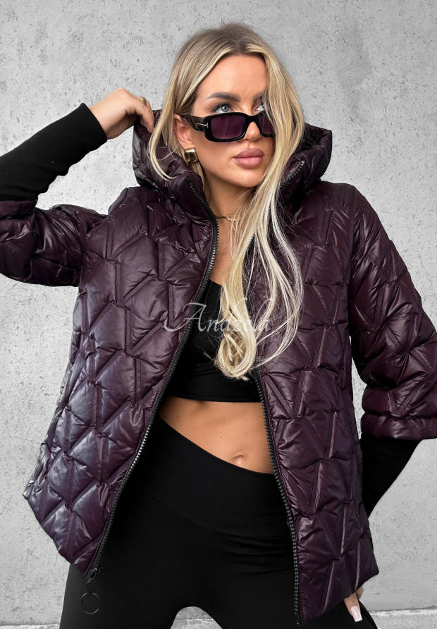 Kurze Steppjacke Quiet Afternoon Beerenfarben