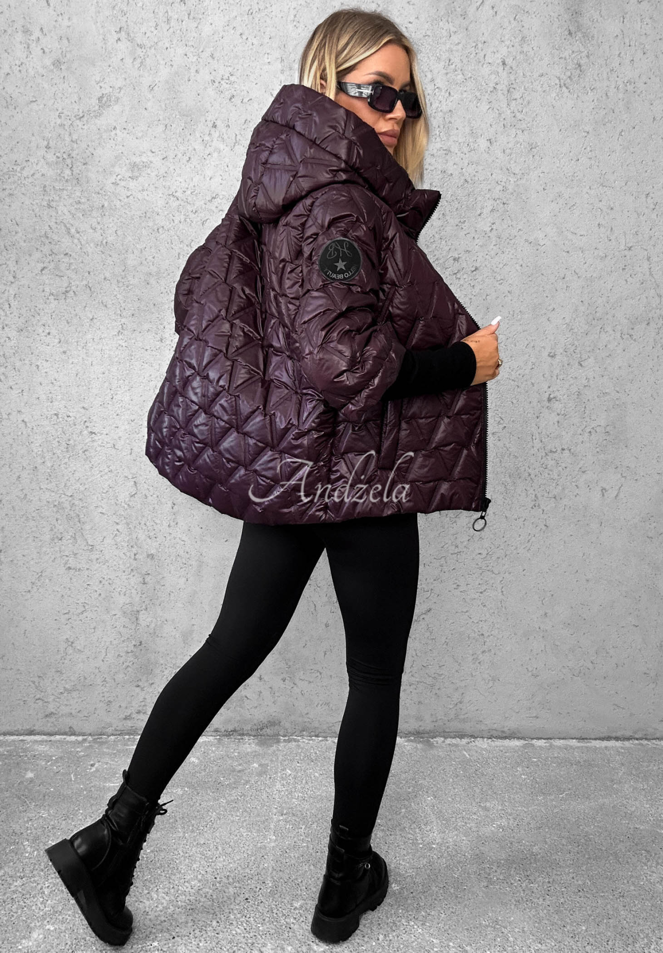Kurze Steppjacke Quiet Afternoon Beerenfarben