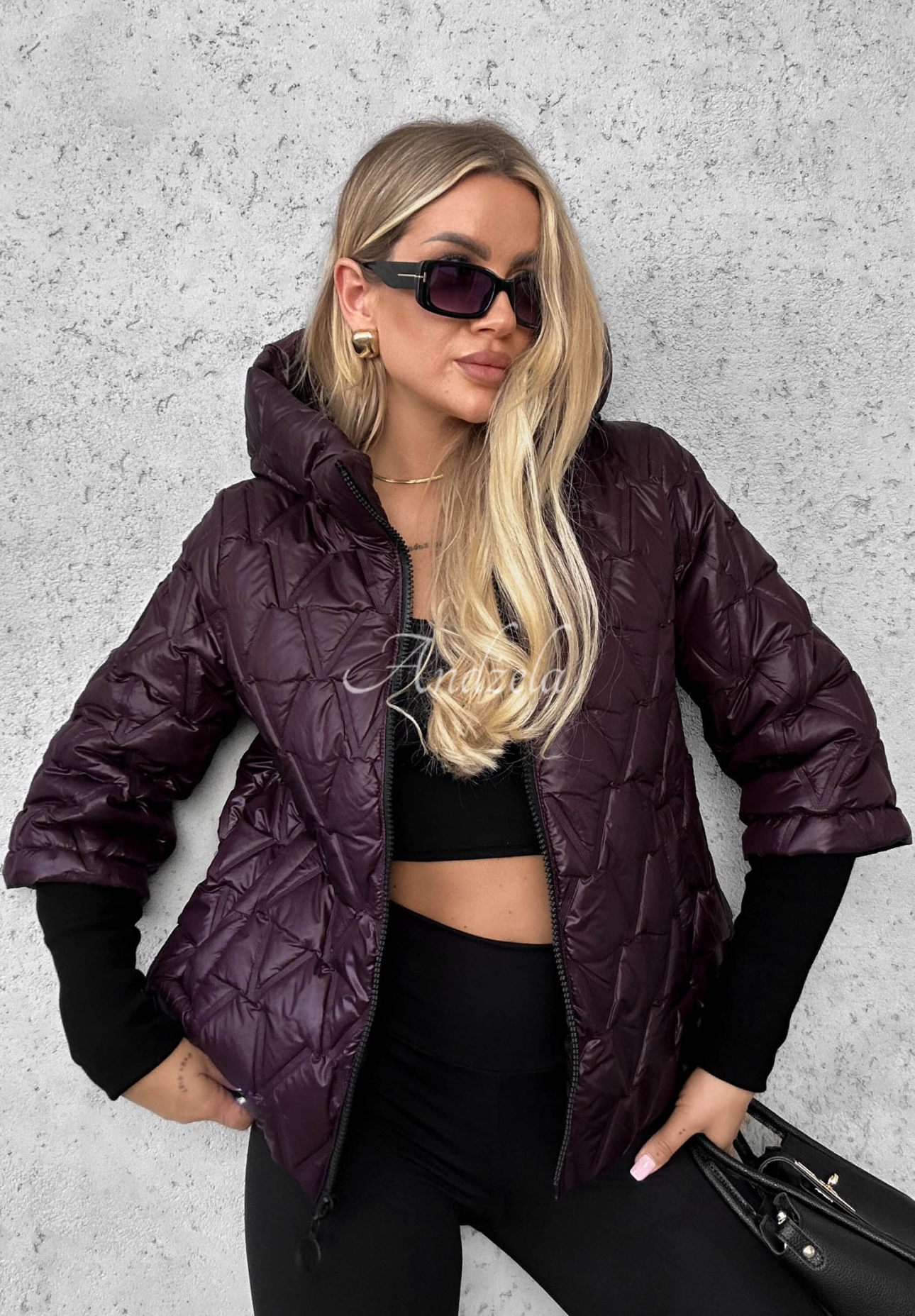 Kurze Steppjacke Quiet Afternoon Beerenfarben