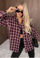 Koszulowa Kleid w kratę Apple Cider Beerenfarben
