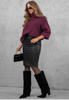 Skórzana Kurzer Rock mini Secret Look Schwarz