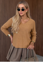 Leicht Pullover z dekoltem w serek Amber Woods Khaki