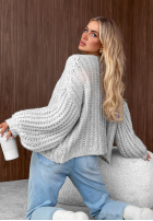 Krótki Pullover Cardigan z bufkami Frost Club Ecru