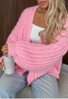 Krótki Pullover Cardigan z bufkami Frost Club Ecru
