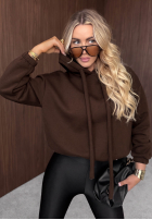 Sweatshirt z kapturem oversize Not Quite Schwarz