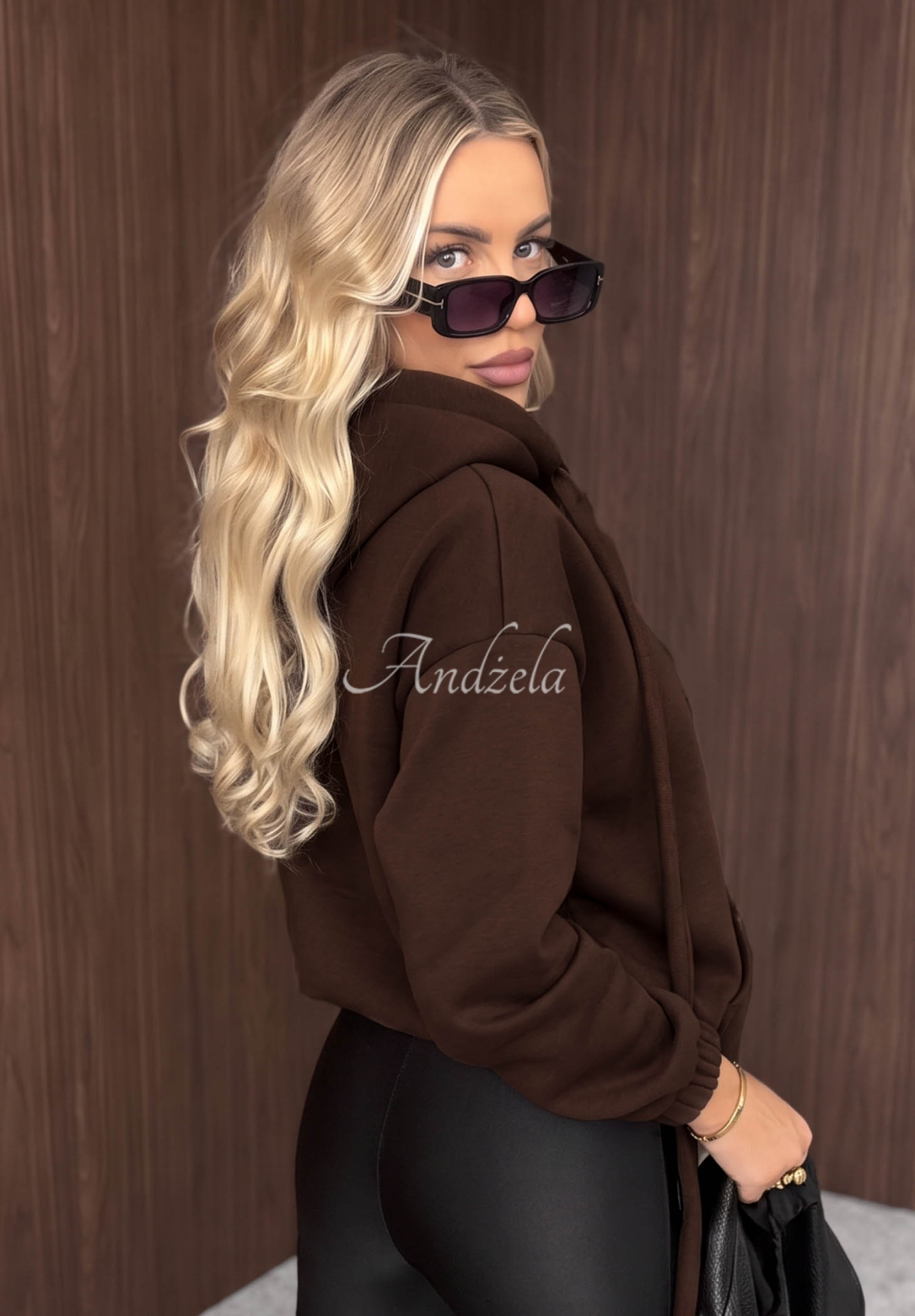 Oversize-Kapuzenpullover aus Baumwolle Not Quite Schokoladenbraun