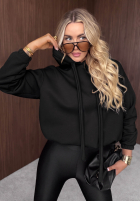 Sweatshirt z kapturem oversize Not Quite Schwarz